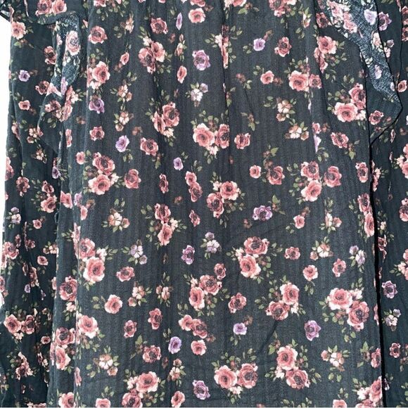 Wild Fable Women's Black And Pink Floral High Neck Long Sleeve Dress Small - Picture 10 of 15
